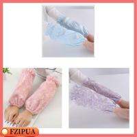 FZIPUA 3Pairs ผ้ากันน้ำ ถุงมือกันแดดกันหนาว สีม่วงสีม่วง สีฟ้าสีฟ้า แขนเสื้อแขน ใช้งานได้หลากหลาย สีชมพูอมชมพู การป้องกันมลพิษน้ำมัน อุปกรณ์สำหรับห้องครัว