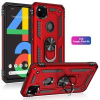 For Google Pixel 4A 5 5A 6A 6 7 Pro 7A 4 XL 3A XL Car Magnetic Metal Ring Stand Holder Armor Shockproof Case Phone Back Cover