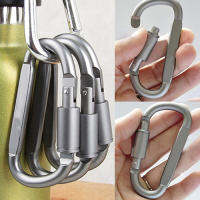 Honrane 5Pcs Aluminium Aloi Carabiner D-Cincin Klip Rantai Kunci Cangkuk Perkhemahan Luar Kunci