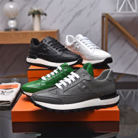 TOP☆(Gift Box) Mens Shoes 2023 Herms New Mens sneaker Classic Shoes Fashion Mens Travel Shoes High Grade Leather Mens Casual Shoes