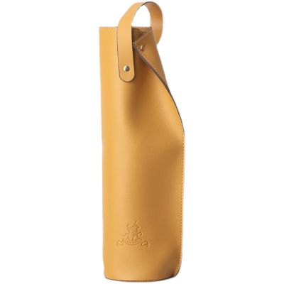 1PCS Yellow Color Single Red Wine Gift Soft Box Leather Packing Bag Folding Portable Single Champagne Bottle Handle Nice Handbag