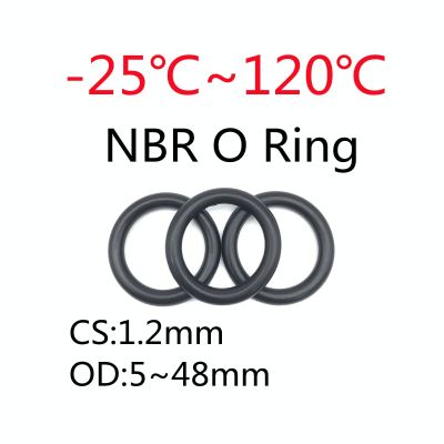 50pcs Black O Ring Gasket CS 1.2mm OD 5mm ~ 48mm NBR Automobile Nitrile Rubber Round O Type Corrosion Oil Resistant Seal Washer Gas Stove Parts Access