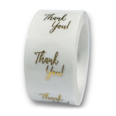 【CW】▨♛  100-500 Pcs 1Inch Transparent Thank You Stickers Design Scrapbooking Birthday Decorations Labels