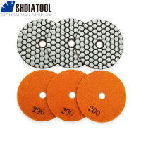 SHDIATOOL 7Pcs 4 "100Mm Diamond Dry Polishing Pad สำหรับหินแกรนิต Marble Grit #200ยืดหยุ่นเรซิ่นขัดดิสก์หินขัด Pad