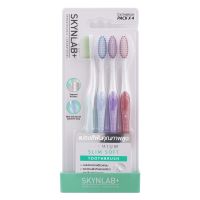 Karmart Skynlab premium smile soft toothbrush pack 4pcs (แปรงฟัน 4 ด้าม 4สี) สกินแล็บ แปรงสีฟัน พรีเมี่ยมสลิมซอฟท์ ขนนุ่มพิเศษ ทำความสะอาดได้ล้ำลึก