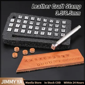 36pcs Leather Carving Stamping Set Metal Stamps Alphabet Number Punch Tools  Custom Name DIY Leather Stamps