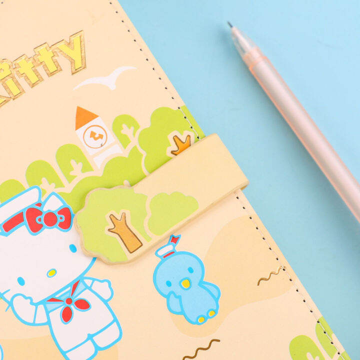 sanrio-animation-hello-my-melody-นักเรียนน่ารัก-magnetic-buckle-notebook-a6-big-eared-dog-creative-tanning-diary-notepad