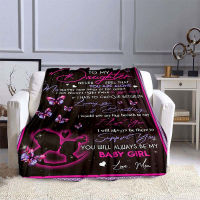 Untuk Putri saya Butterfly 3D Blanket untuk katil Berjalan Picnic Thick Fashionable Bedspread Cinta ibu Flannel Throw Blanket