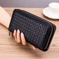 2023 New★ Clutch wallet wallet leather sheepskin 2023 new fashion woven sheepskin large capacity wallet mobile phone bag handbag