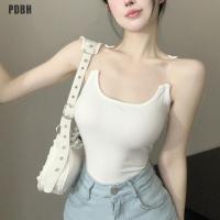 PDBH Fashion Store ของผู้หญิงเสื้อกล้ามสายคล้องไหล่,สีทึบฤดูร้อน