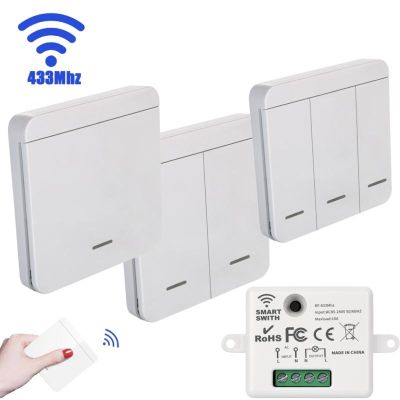 433Mhz Wireless Wall Switch Rf 86 Wall Panel Transmitter Safety Switch And AC 110V 220V Relay Interruptor For Light Lamp Fan