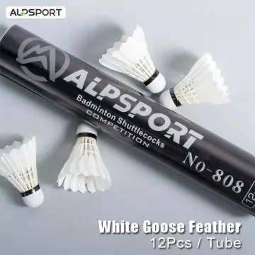Durable Badminton Shuttlecock White Goose Feather Badminton Trainer  Household