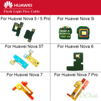 สายเคเบิลยืดหยุ่นสำหรับกล้องหลัง,อะไหล่สำหรับเปลี่ยนแผงไฟแฟลชกล้องหลัง Huawei Nova 5 5Pro 5i 5T 6 7 7 Pro