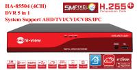 เครื่องบันทึกภาพกล้องวงจรปิด DVR Hiview รุ่น AHD HAC-85504A (4ch) รองรับ 5 ระบบ 5 in 1 (AHD,TVI,CVI,CVBS,IPC) แทนรุ่นเดิม HA-85504