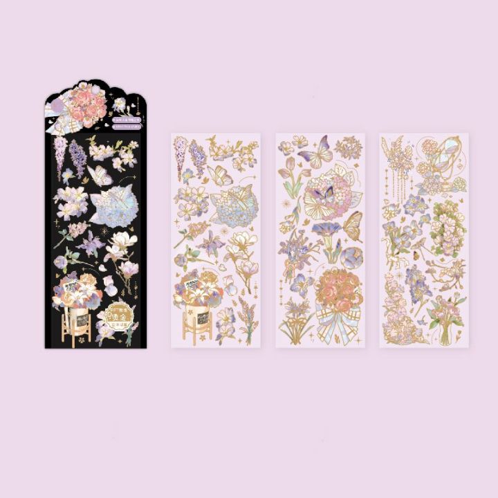 mr-paper-8-style-small-fresh-flowers-pet-sticker-creative-beauty-rose-hand-account-material-decorative-stationery-sticker