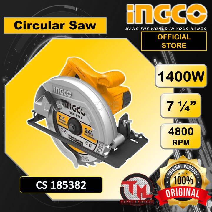 INGCO Circular Saw 1400W CS185382 • Tm ss Lazada PH