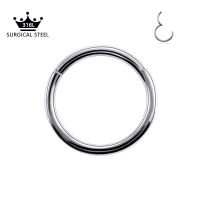 [HOT N] 14/16/18/20G ส่วนพับห่วงใส่จมูก Septum Hoop Daith ต่างหูหูปากคิ้ว Cartilaged Helix Piercing Unisex อัญมณีประดับร่างกาย