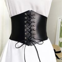 Corset Wide Belts Women Pu Leather Corset Belt Black Female - New Punk Black Wide - Aliexpress