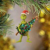 Christmas Decoration 2022 New Grinch Resin Ornaments Christmas Tree Hanging Decoration Christmas Supplies Scene Decoration Props