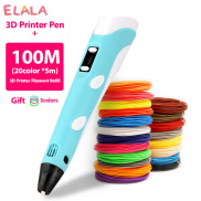 ELALA 3D Pen 200M PLA Filament 1.75mm 3D Drawing Pencil With Temperature