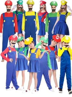 วันฮาโลวีน cosplay เสื้อผ้าอะนิเมะเสื้อผ้าเด็กเล่นตามบทบาทเสื้อผ้าเด็กมาริโอเสื้อผ้าซูเปอร์มาริโอ