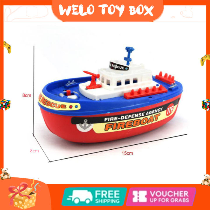 เครื่องฉีดน้ำเรือดับเพลิงไฟฟ้าสำหรับเด็ก-เรือการดับเพลิงของเล่นของเล่นสระเรือรบเรือของเล่นเรือจำลองทางทะเลมีไฟดนตรี