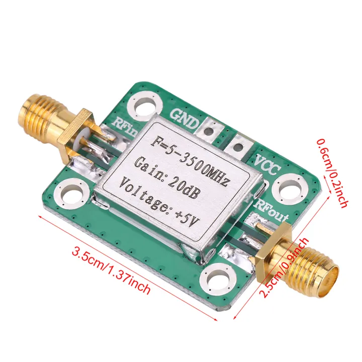 เครื่องขยายสัญญาณวิทยุเครื่องขยายเสียง-rf-บรอดแบนด์เสียงรบกวนต่ำรับ20db-lna-5-3500mhz-พร้อมเปลือกป้องกัน