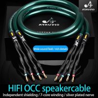 สายลำโพง Hi-End ระบบ OCC สายลำโพง HIFI ATAUDIO หนึ่งคู่สำหรับสายลำโพงระบบไฮไฟปลั๊กกล้วยปลั๊ก Y