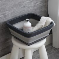 Portable Folding Bucket Foldable Basin Fishing Camping Car Wash Bucket Vegetable Fruit Basin Household Kitchen Cleaning Supplies