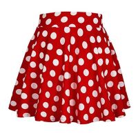 COD ♠ imoq55 store A-Line Pleated Vintage Skirts for Women Hot sale 2022 polka dot skirt mini pleated a-line red short