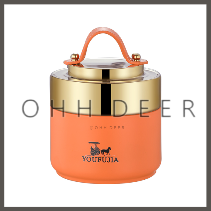 OHHDEER YOUFUJIA 1.3L 304 Stainless Steel Longlasting Insulated Lunch