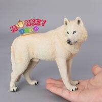 Monkey Toys - โมเดลสัตว์ Wolf หมาป่า ขาว ขนาด 18.00 CM (จากหาดใหญ่)