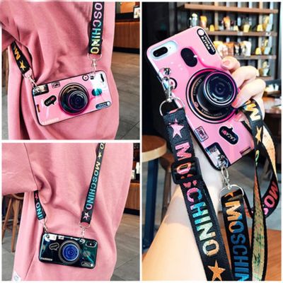 「Enjoy electronic」 3D Retro Camera lanyard Case For iphone 12 11 Pro X XR XS MAX 6s 7 8 Plus for Samsung S20 S10 Fold Holder Silicone Cover Note 20