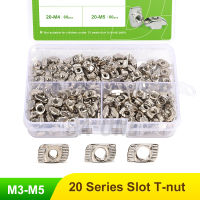 M3 M4 M5 2020 Series โปรไฟล์อลูมิเนียม Connector T-nut T Nuts ชุด 65/150 Pcs ชุบนิกเกิลหัวค้อน Nut ชุดเครื่องมือสำหรับ T-slot-vn4958570