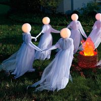 hotx【DT】 Decorations Outdoor Large Up Holding Hands Screaming Witches Scary Yard Lawn Garden