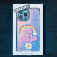 Casetify X เคสโทรศัพท์มือถือ PC TPU แข็ง ลายดอกทานตะวัน สีรุ้ง สําหรับ IPhone 13 Pro MAX 12 Pro MAX 11 Pro MAX XS MAX XR X