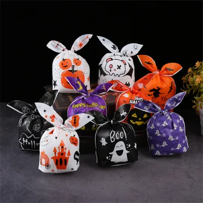 Festive Goody Bags Halloween Party Decoration Rabbit Ears Plastic Bags Halloween Party Supplies Candy Cookies Bags