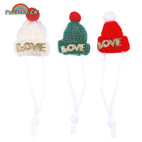 Twister.CK 1pc/3pcs Pet Christmas Hat With Letters Love Pompon Design For Hamster Guinea Pig Chinchilla Hedgehog Lizard Small Animals