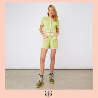 [asv ss22] Adory knit shorts กางเกงผู้หญิง ขาสั้น แต่งคาดเข็มขัด แต่งชายผ้าถักพิเศษ ผ้าทอ