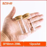 25ml DIY Mini Wishing Glass Bottles Cork Stopper 30*60mm Tiny Transparent Empty Jars Crafts Souvenir Bottle Glass