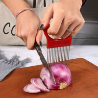 Onion Holder Stainless Steel Slicer Kitchen Gadget for Slicing or Cutting Vegetable Tomato Eggs etc