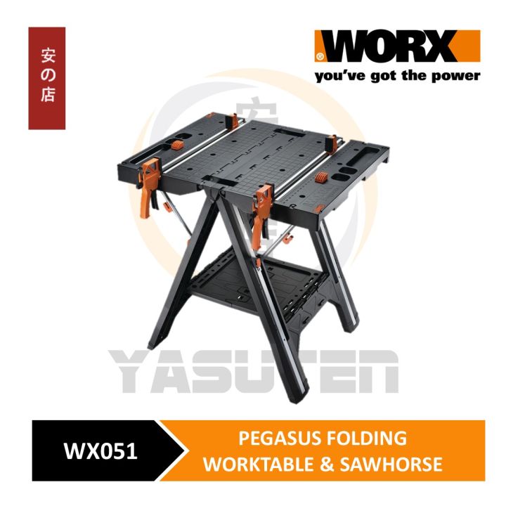 WORX WX051 Pegasus Folding Work Table and Saw Horse with Quick