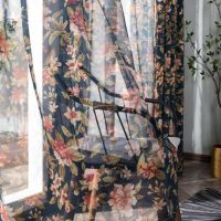 Modern Curtains for Living Dining Bedroom American pastoral Garden Curtains Polyester-cotton Printed Curtains Blackout Curtains
