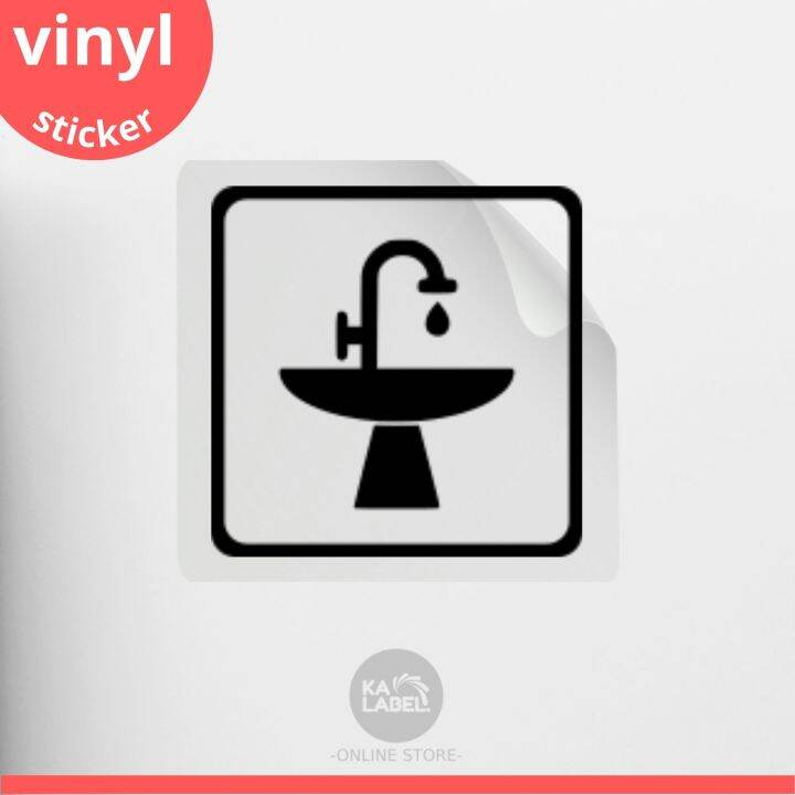 Ready Made 】Wash Basin Door Window Glass Sign Sticker Home / Office