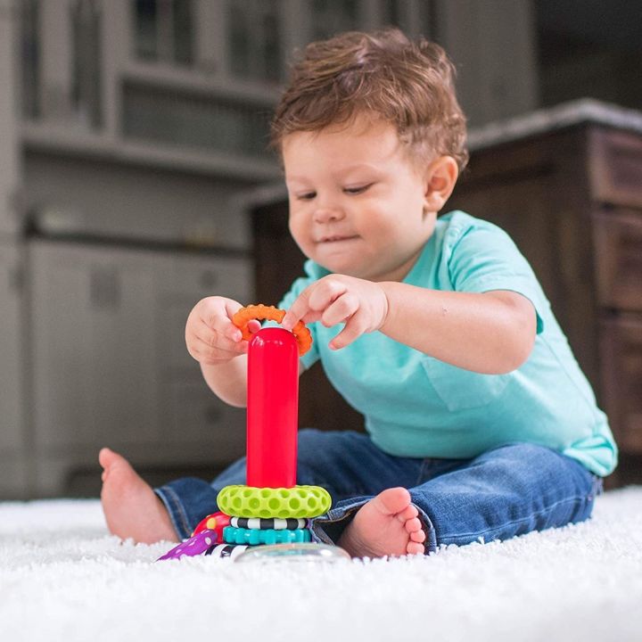 แท้100-sassy-stacks-of-circles-stacking-ring-stem-learning-toy-ของเล่นเสริมพัฒนาการ-ห่วงหลากสี