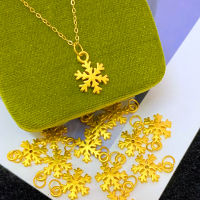 Neck Pendants For Women 999 Pure Gold Christmas Snowflake Gold Pendant Chain Around The Neck Woman Jewelry 24K Gold Pendant