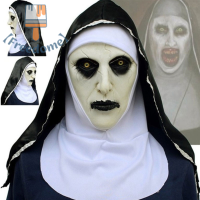 【Freedome】 สยองขวัญสยองขวัญ NUN Latex Mask W/headline valak คอสเพลย์สำหรับเครื่องแต่งกายฮาโลวีน