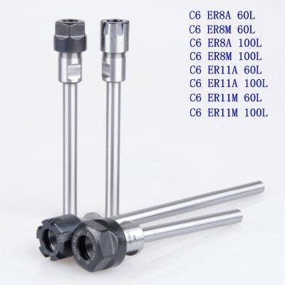 1Pcs C6 ER8 ER11 60L 100L Collet Chuck Holder ก้านขยาย / บาร์ก้านตรงสําหรับการกัด CNC