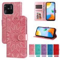 เคสโทรศัพท์กันตกสำหรับ Xiaomi Redmi 12 12C 11A 10C Redmi 10A 10 /Redmi A2 A1 Plus Redmi 9T 9A 9C Totem กลีบดอกไม้แม่เหล็กกระเป๋าสตางค์หนัง2ช่องเสียบบัตรปลอกเคสแบบพับปิดได้