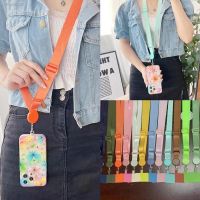 ♤ Adjustable Phone Strap Crossbody Lanyard for Mobile Phone Detachable Necklace Hanging Wide Rope Patch Cord Nylon Phone Straps